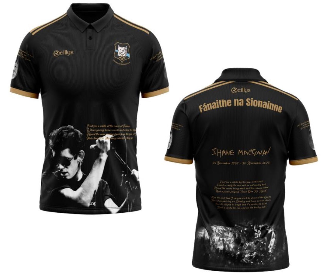 Mens Black (with collar) Shannon Rovers Shane MacGowan Commemorati