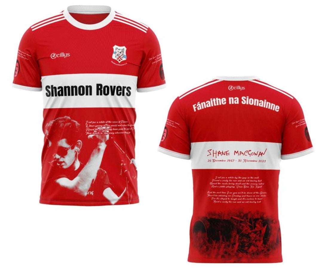 Mens - Red - Shannon Rovers Shane MacGowan Commemorative Jersey ...