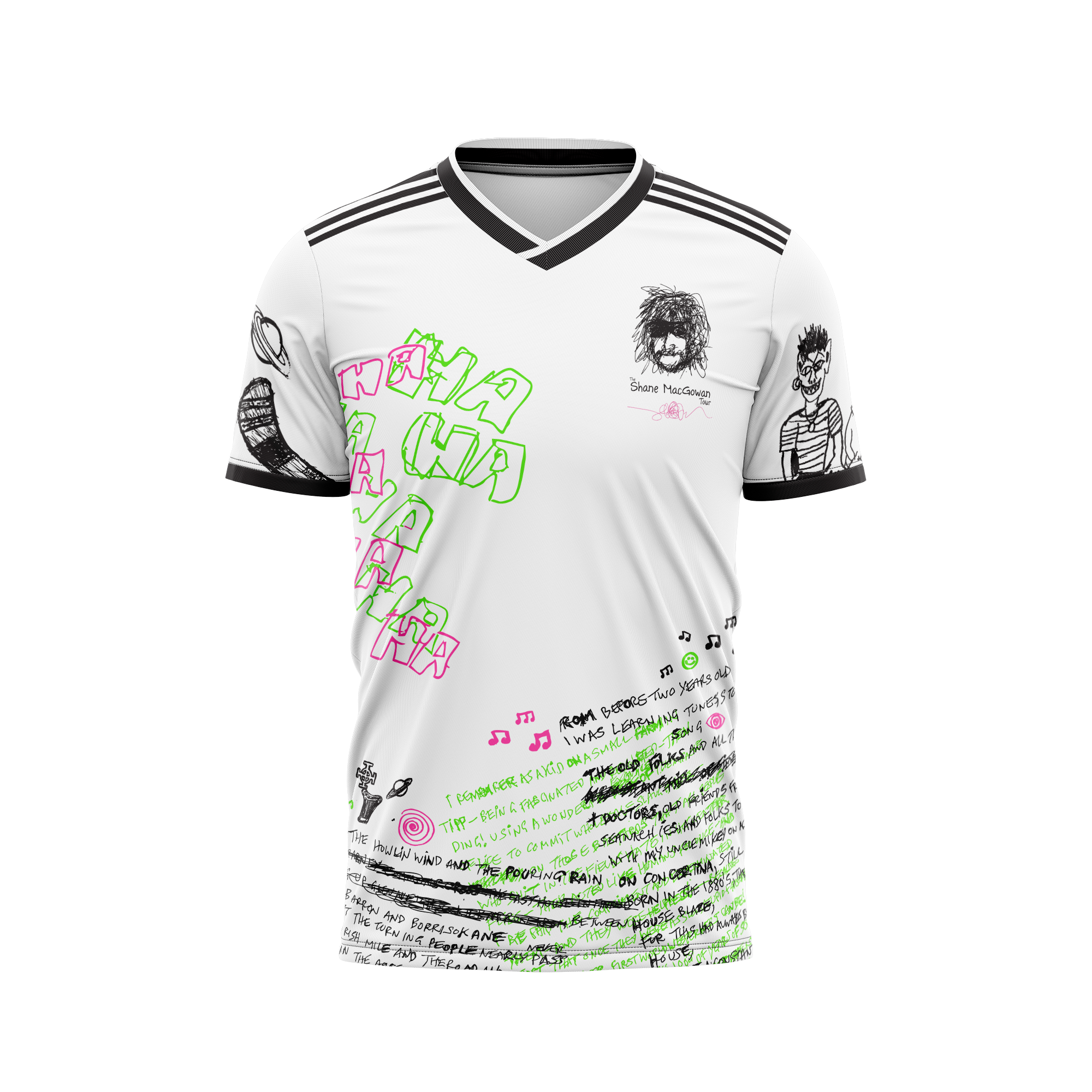 Mens - Shane MacGowan Tour Jersey (White with crossover collar ...